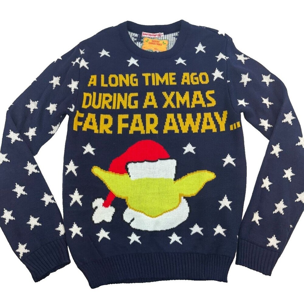 Merry Christmas U Look Ugly Sweater Yoda Santa A Long Time Ago During A Xmas Med